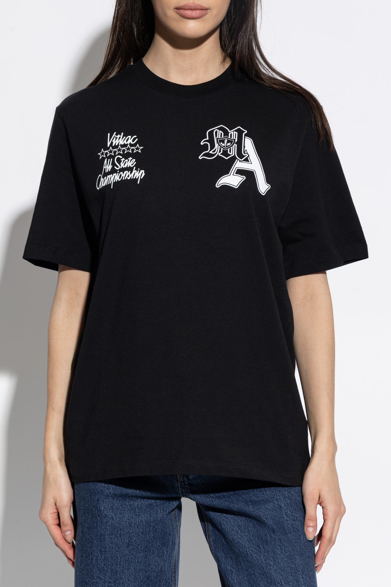 ASKYURSELF クロスパッチビンテージTシャツ　amiri Amiri Zig-Zag Crackle t shirt. Made in USA. In | Depop